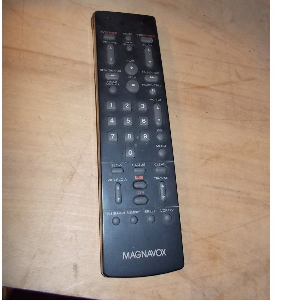 Magnavox VCR TV Remote Control Black Vintage Replacement Handheld Controller